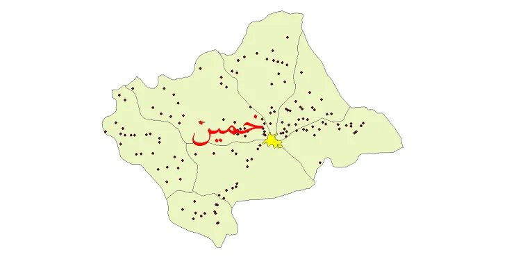 دانلود نقشه شیپ فایل (GIS) تقسیمات سیاسی شهرستان خمین سال 1400