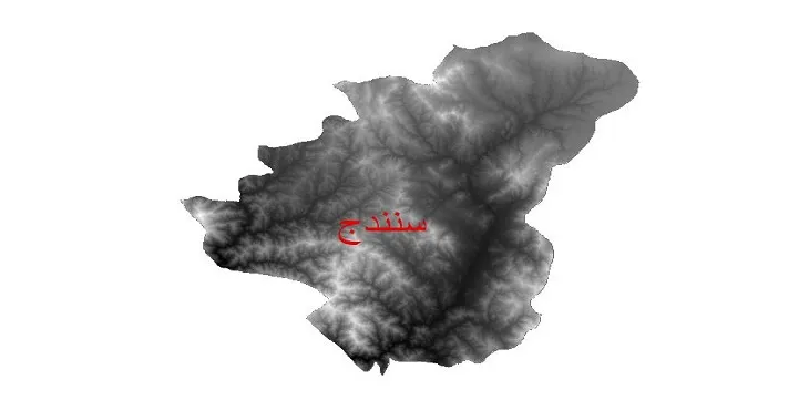 دانلود نقشه دم (DEM) شهرستان سنندج | دقت 30 متر