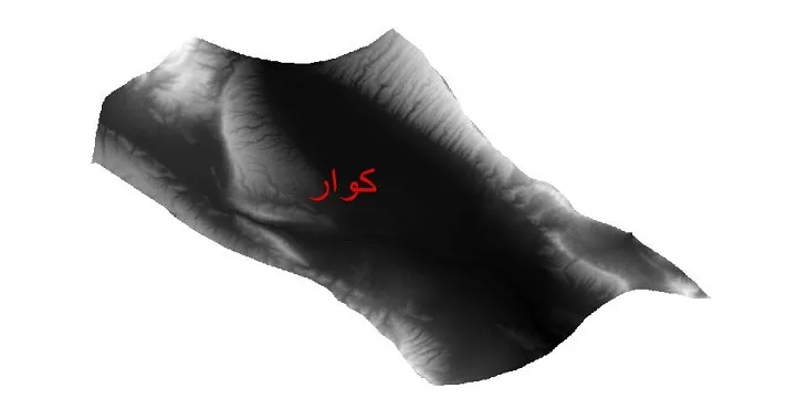 دانلود نقشه دم (DEM) شهرستان کوار | دقت 30 متر