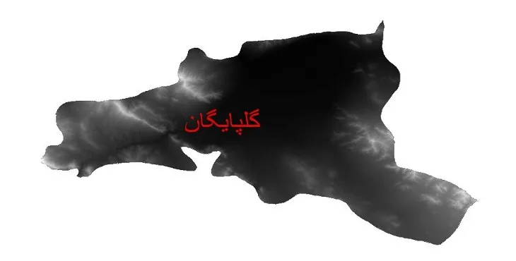 دانلود نقشه دم (DEM) شهرستان گلپایگان | دقت 30 متر