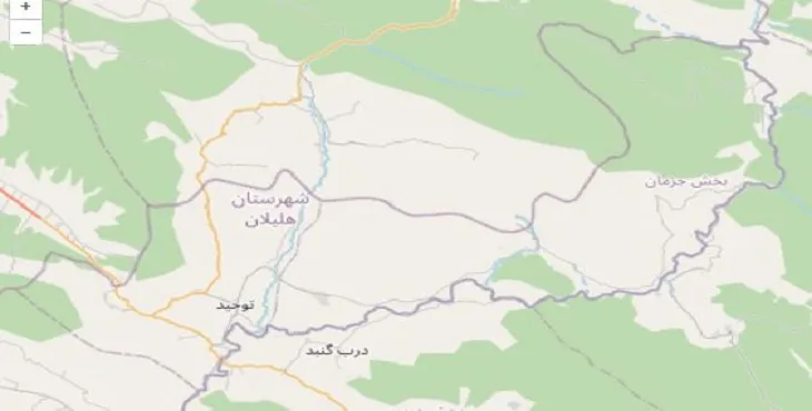 دانلود نقشه شهرستان هلیلان + pdf با کیفیت بالا