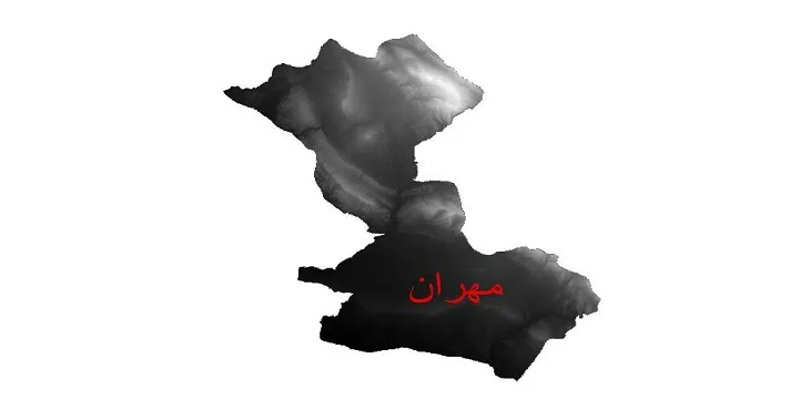 دانلود نقشه دم (DEM) شهرستان مهران | دقت 30 متر