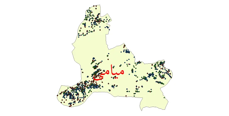 دانلود نقشه شیپ فایل جمعیت نقاط شهری و روستایی شهرستان میامی از سال 1335 تا 1395