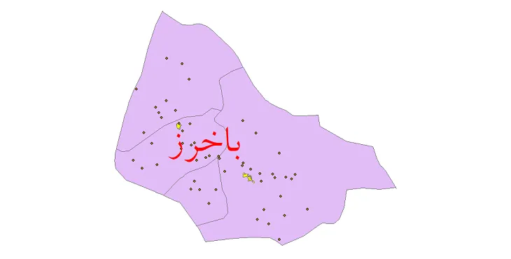 دانلود نقشه شیپ فایل (GIS) تقسیمات سیاسی شهرستان باخرز سال 1400
