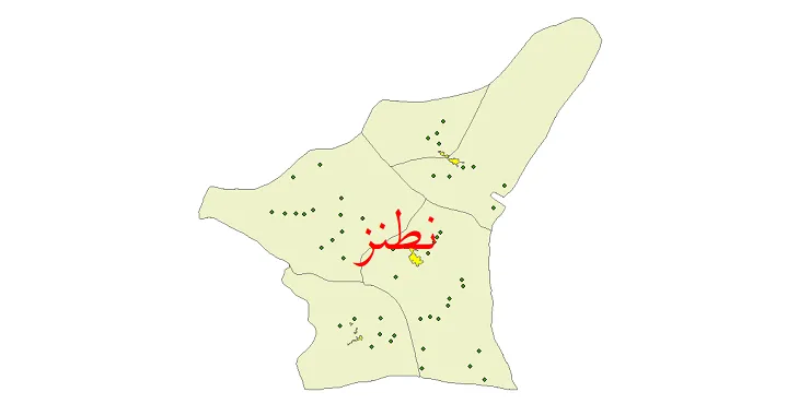 دانلود نقشه شیپ فایل (GIS) تقسیمات سیاسی شهرستان نطنز سال 1400