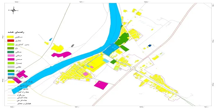 نقشه شیپ فایل (GIS) شهر دارخوین 1404 + عکس با کیفیت