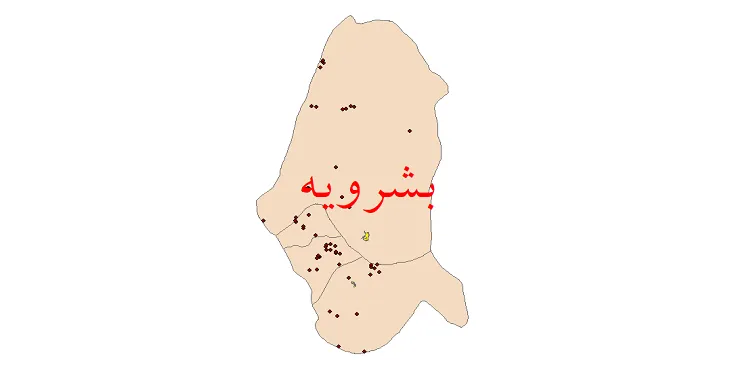 دانلود نقشه شیپ فایل (GIS) تقسیمات سیاسی شهرستان بشرویه سال 1400