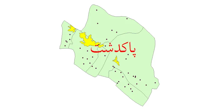 دانلود نقشه شیپ فایل (GIS) تقسیمات سیاسی شهرستان پاکدشت سال 1400