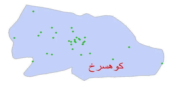 دانلود نقشه شیپ فایل کیفیت آب چاه های شهرستان کوهسرخ