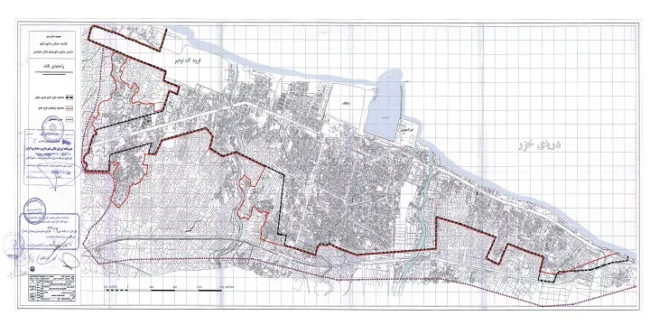 نقشه محدوده و حریم شهر نوشهر | کیفیت بالا
