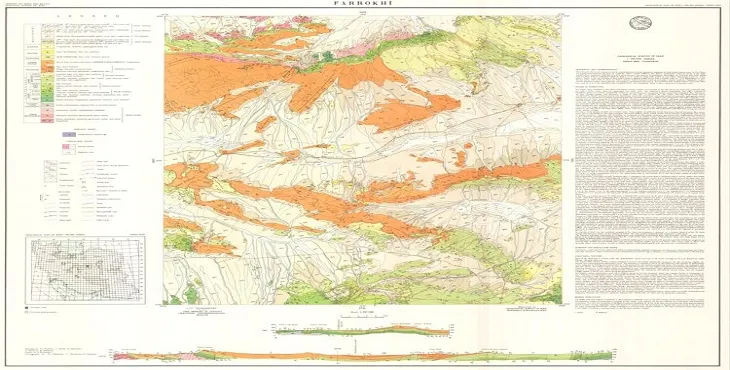 نقشه زمین‌ شناسی محدوده شهری فرخی + تصویر با کیفیت بالا