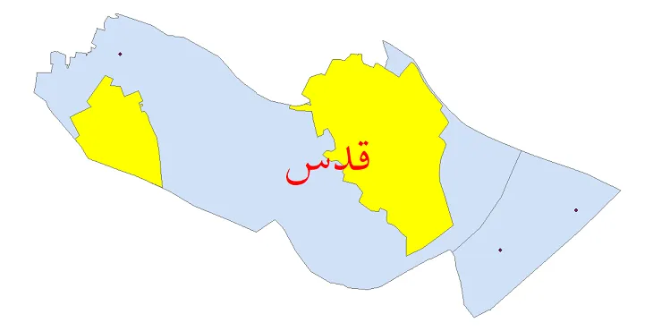دانلود نقشه شیپ فایل (GIS) تقسیمات سیاسی شهرستان قدس سال 1400