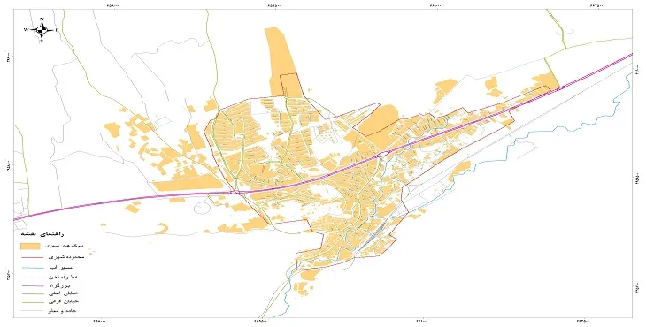 نقشه خیابان‌ها و معابر شهر فیروزکوه + عکس کیفیت بالا