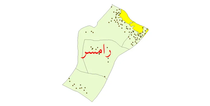 دانلود نقشه شیپ فایل (GIS) تقسیمات سیاسی شهرستان رامسر سال 1400