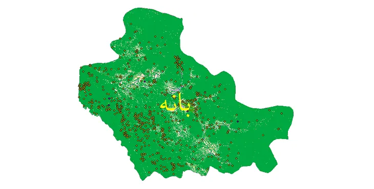 دانلود نقشه های شیپ فایل شهرستان بانه + کاملترین لایه GIS