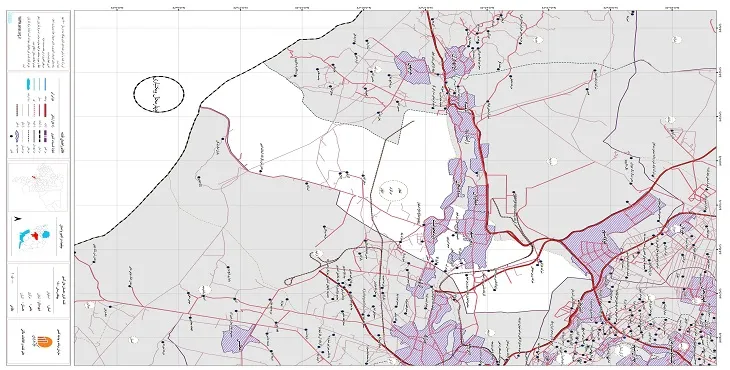 نقشه روستاهای شهرستان لنجان + کیفیت بالا