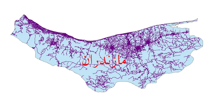 دانلود نقشه شیپ فایل (GIS) راه های استان مازندران