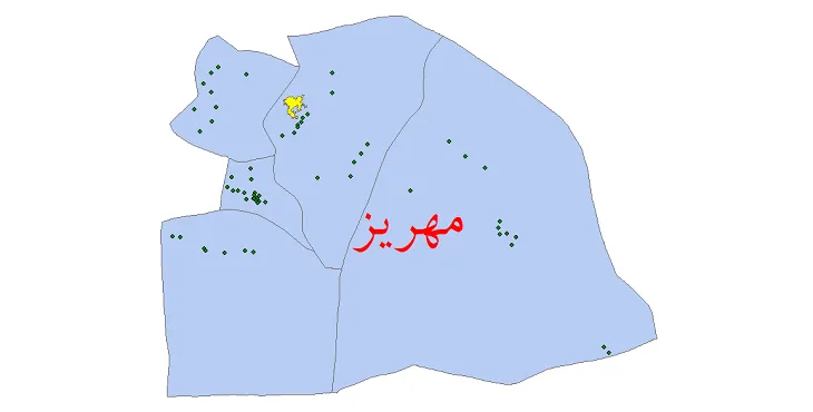 دانلود نقشه شیپ فایل (GIS) تقسیمات سیاسی شهرستان مهریز سال 1400