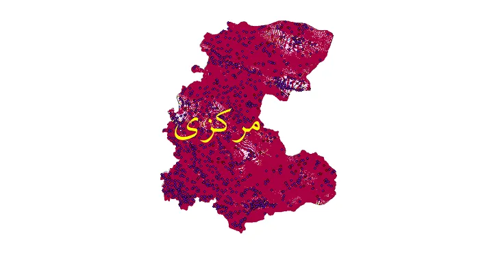 دانلود نقشه های شیپ فایل استان مرکزی + کاملترین لایه GIS