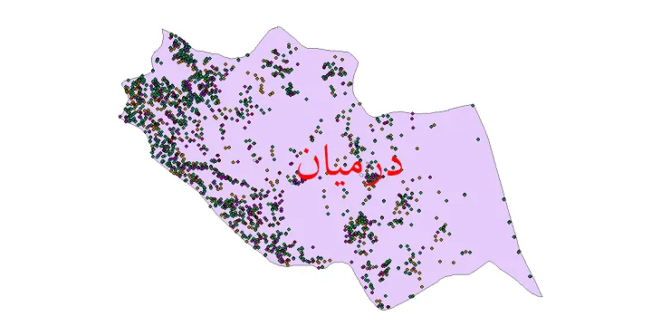 دانلود نقشه جمعیت نقاط شهری و روستایی شهرستان درمیان از سال 1335 تا 1395