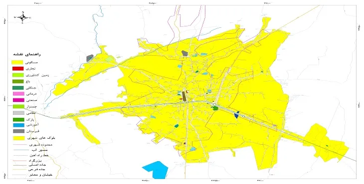 نقشه شیپ فایل (GIS) شهر خشکبیجار 1405 + عکس با کیفیت