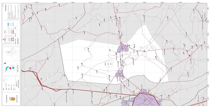 نقشه روستاهای شهرستان دهاقان + کیفیت بالا