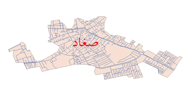 دانلود نقشه شیپ فایل شبکه معابر شهر صغاد