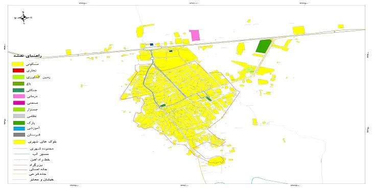 نقشه شیپ فایل (GIS) شهر دولت آباد زاوه 1404 + عکس با کیفیت