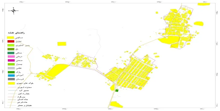 نقشه شیپ فایل (GIS) شهر نودژ 1404 + عکس با کیفیت