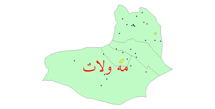 دانلود نقشه شیپ فایل (GIS) تقسیمات سیاسی شهرستان مه ولات سال 1400