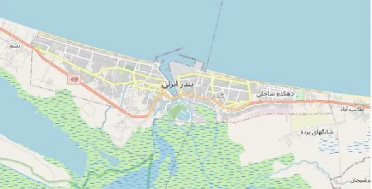 دانلود نقشه شهر بندر انزلی + pdf با کیفیت بالا