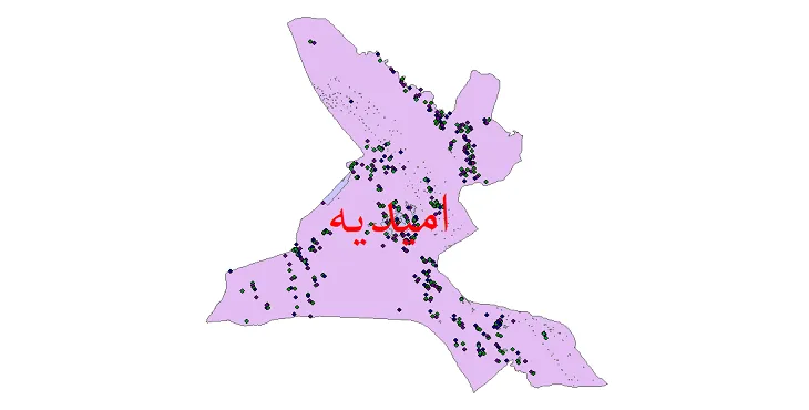 دانلود نقشه شیپ فایل جمعیت نقاط شهری و روستایی شهرستان امیدیه از سال 1335 تا 1395