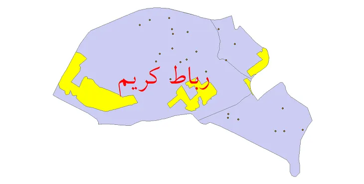 دانلود نقشه شیپ فایل (GIS) تقسیمات سیاسی شهرستان رباط کریم سال 1400