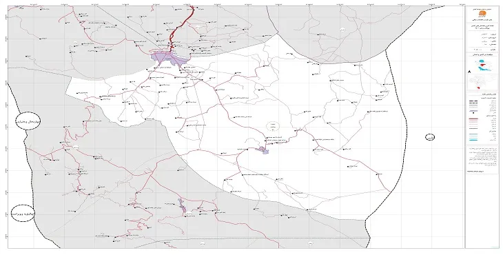 نقشه روستاهای شهرستان سمیرم + کیفیت بالا