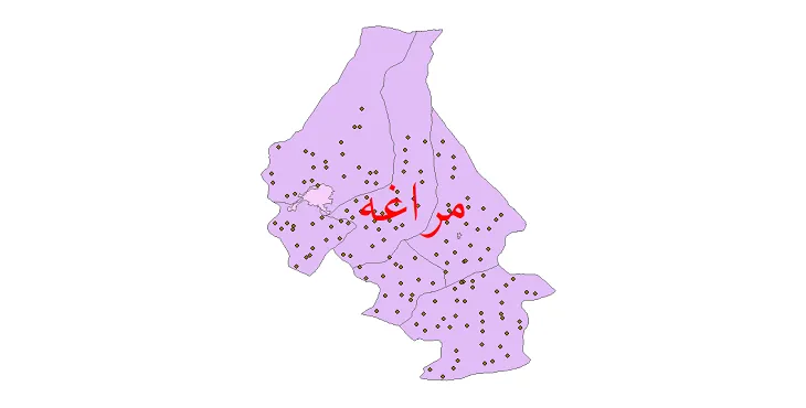 دانلود نقشه شیپ فایل (GIS) تقسیمات سیاسی شهرستان مراغه سال 1400