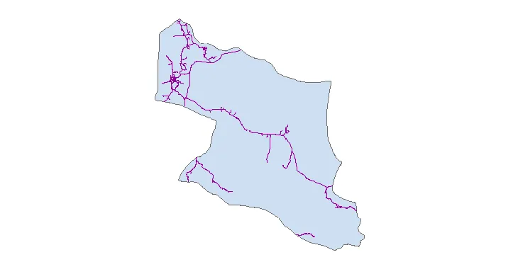 جدیدترین نقشه شیپ فایل راه های شهرستان قلعه گنج + PDF