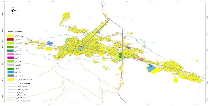 نقشه شیپ فایل (GIS) شهر نودان 1404 + عکس با کیفیت