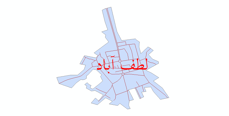 دانلود نقشه شیپ فایل شبکه معابر شهر لطف آباد سال 1401