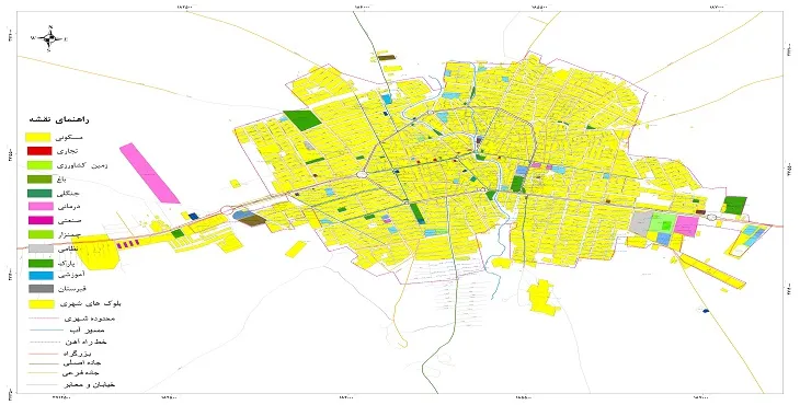 نقشه شیپ فایل (GIS) شهر کوهدشت 1405 + عکس با کیفیت