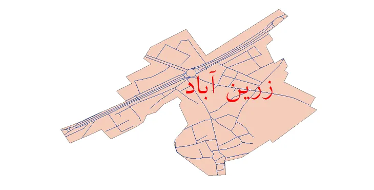 دانلود نقشه شیپ فایل شبکه معابر شهر زرین آباد