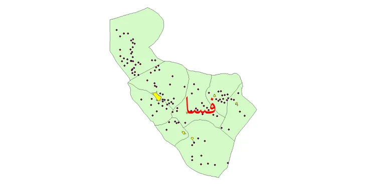 دانلود نقشه شیپ فایل (GIS) تقسیمات سیاسی شهرستان فسا سال 1400