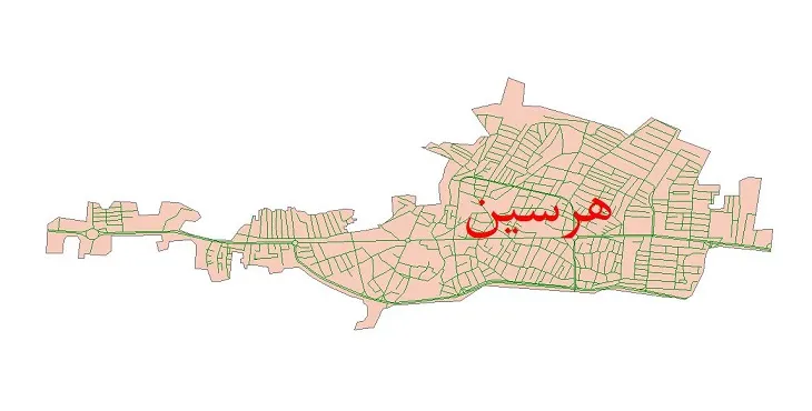 دانلود نقشه شیپ فایل شبکه معابر شهر هرسین