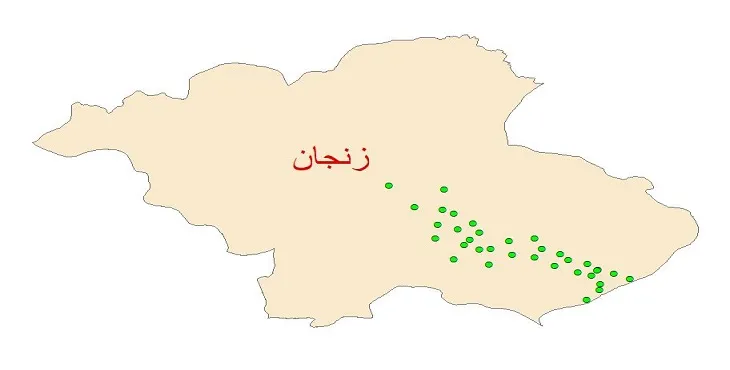 دانلود نقشه شیپ فایل کیفیت آب چاه های شهرستان زنجان