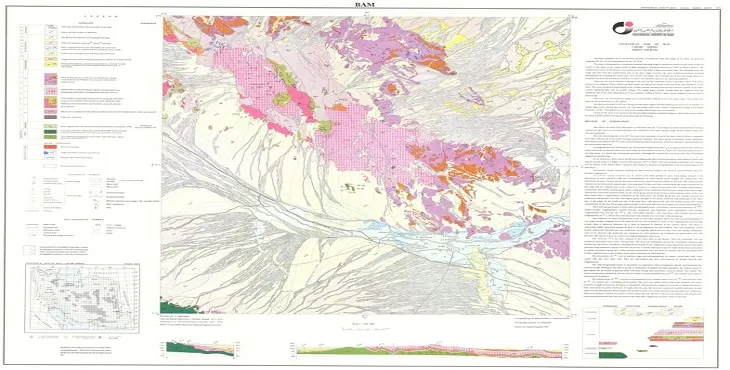 نقشه زمین‌ شناسی محدوده شهری بم + تصویر با کیفیت بالا