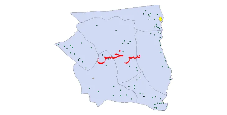 دانلود نقشه شیپ فایل (GIS) تقسیمات سیاسی شهرستان سرخس سال 1400