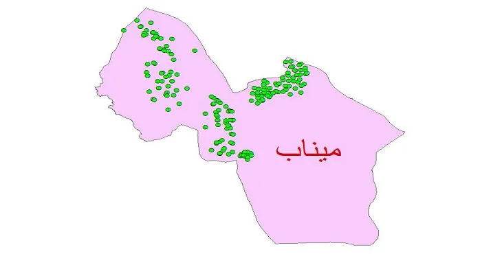 دانلود نقشه شیپ فایل کیفیت آب چاه های شهرستان میناب