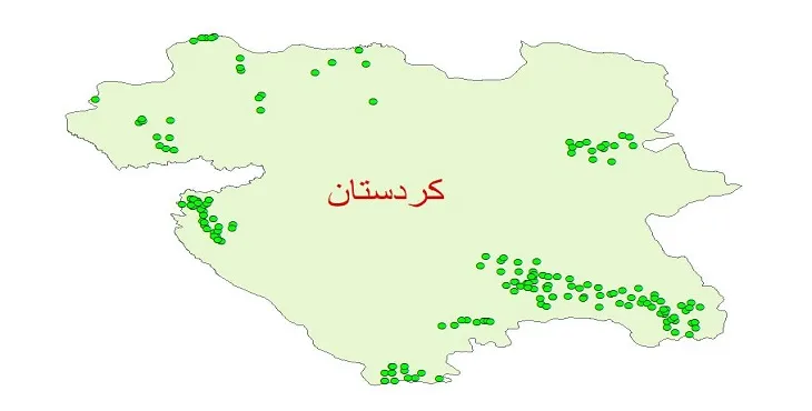 دانلود نقشه شیپ فایل کیفیت آب چاه های استان کردستان