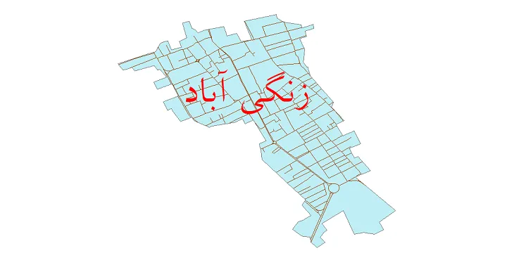 دانلود نقشه شیپ فایل شبکه معابر شهر زنگی آباد کرمان