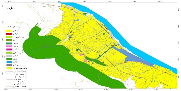 نقشه شیپ فایل (GIS) شهر رامسر 1405 + عکس با کیفیت