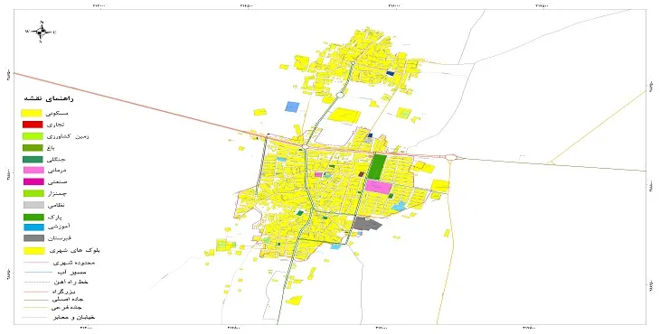 نقشه شیپ فایل (GIS) شهر فامنین 1405 + عکس با کیفیت